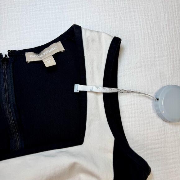 Banana Republic Sloan Colorblock Dress Black Cream Women’s 2P Petite Officewear - Picture 10 of 16